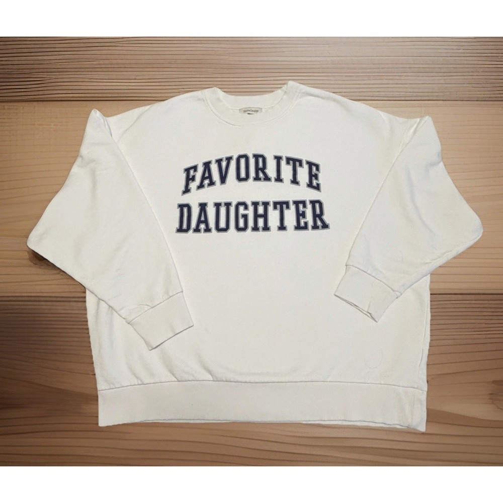 Favorite Daughter Collegiate Crew Neck‎ Cotton Sweatshirt White XL NWOT Turkey